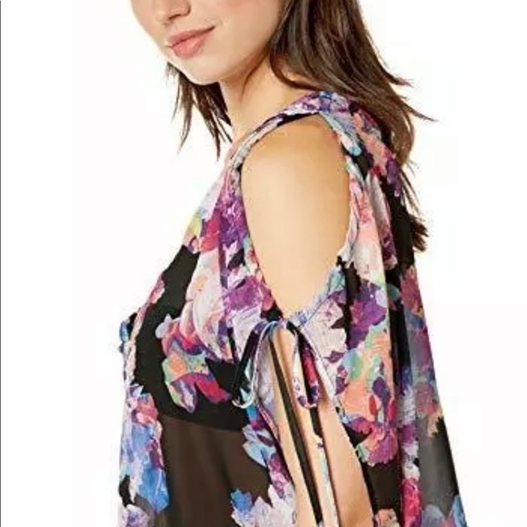 Bar lll women’s printed cold shoulder dress swim cover up M - Picture 3 of 4